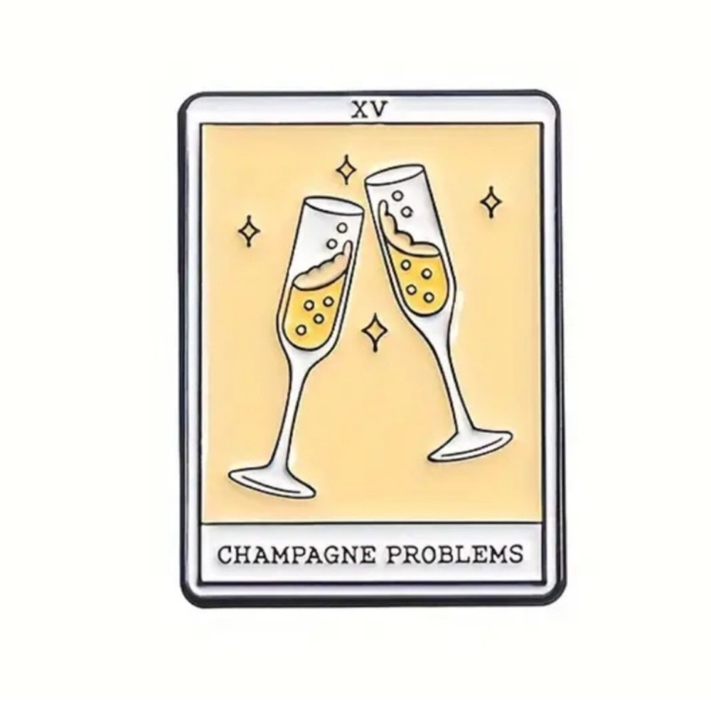CHAMPAGNE PROBLEMS YELLOW TAROT CARD PIN - TAYLOR PIN